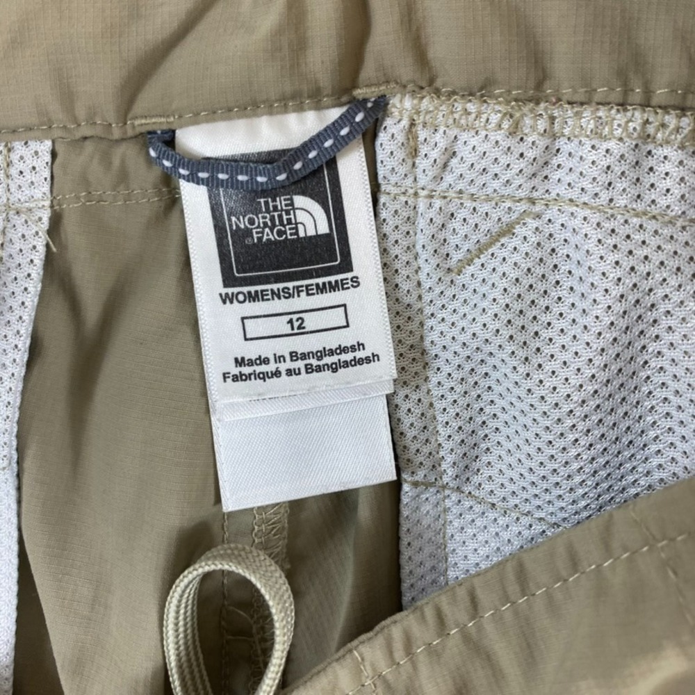 North Face Hiking Pants Capri Sz 12 Beige Nylon Lightweight Camping - Picture 6 of 14